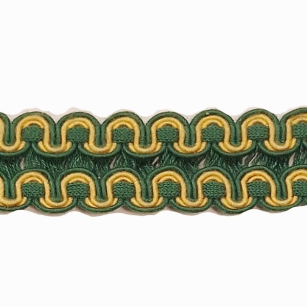 Galón de algodón doble verde y amarillo - 4