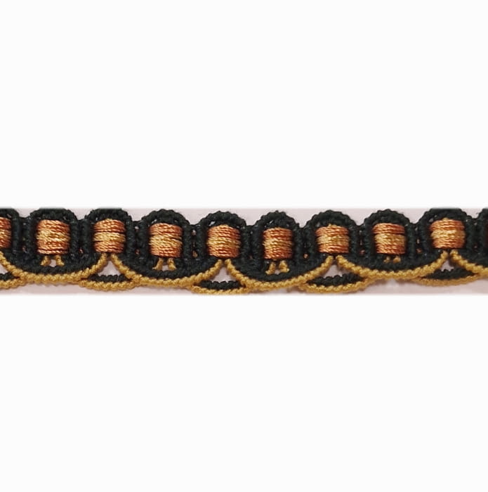 Galón algodón verde oscuro y naranja - 5