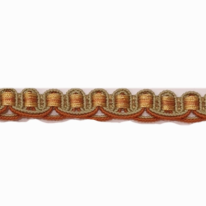 Galón algodón verde claro y naranja - 5