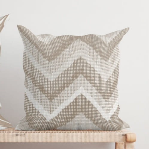 Tela loneta zig zag beige