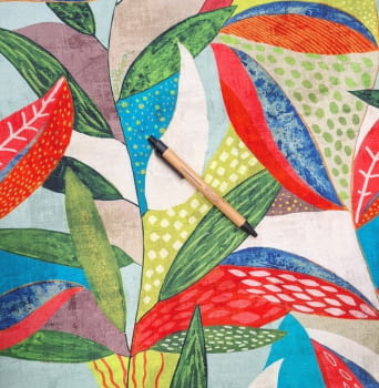 Tela hojas naif Colores - 2