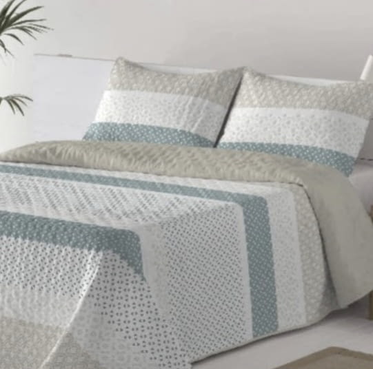 Colchas rayas y puntos grises 150 - 1