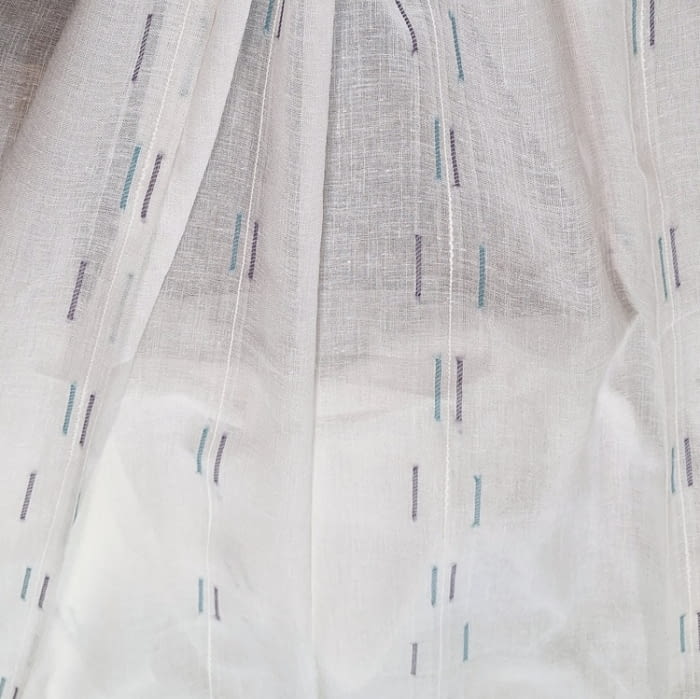 Tela visillo trazas azules - 1