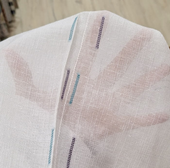 Tela visillo trazas azules - 2