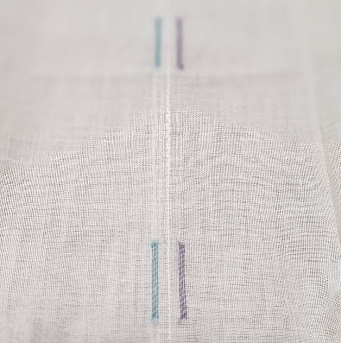 Tela visillo trazas azules - 3