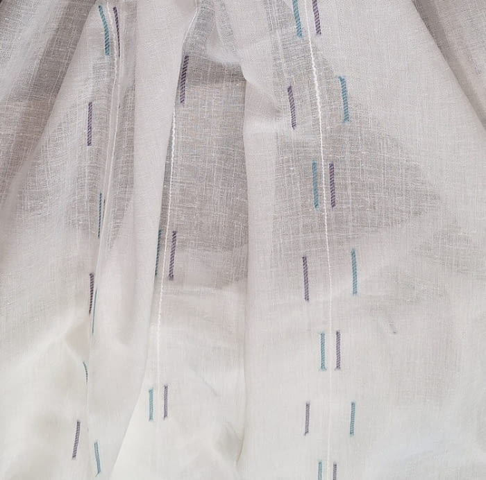 Tela visillo trazas azules - 4