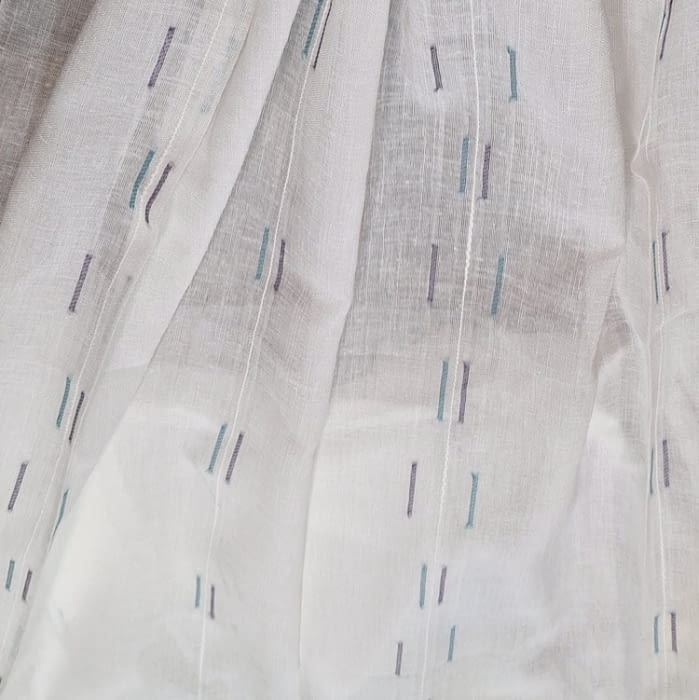 Tela visillo trazas azules - 5