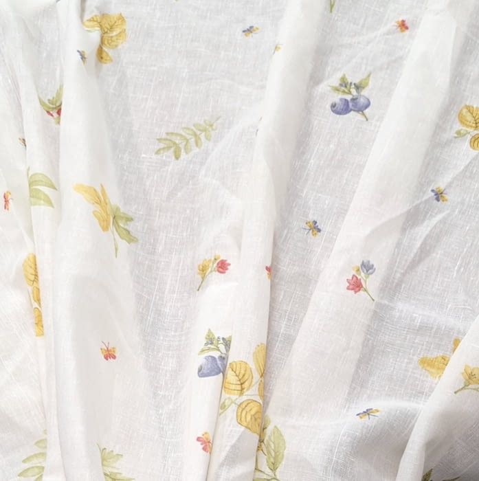 Tela visillo lino frutas colores