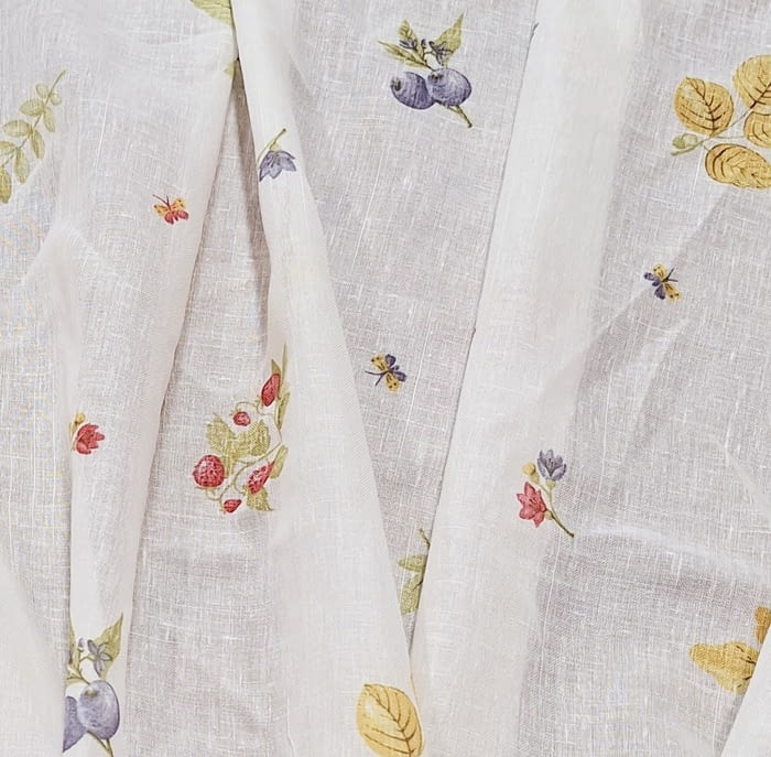 Tela visillo lino frutas colores - 2