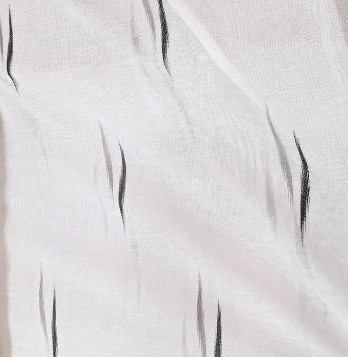 Tela visillo blanco con motivos negros