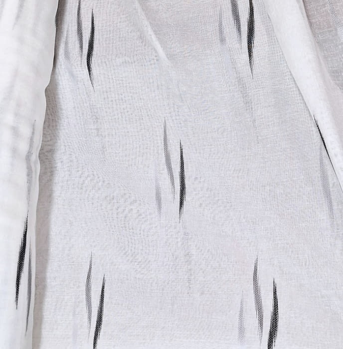 Tela visillo blanco con motivos negros - 4