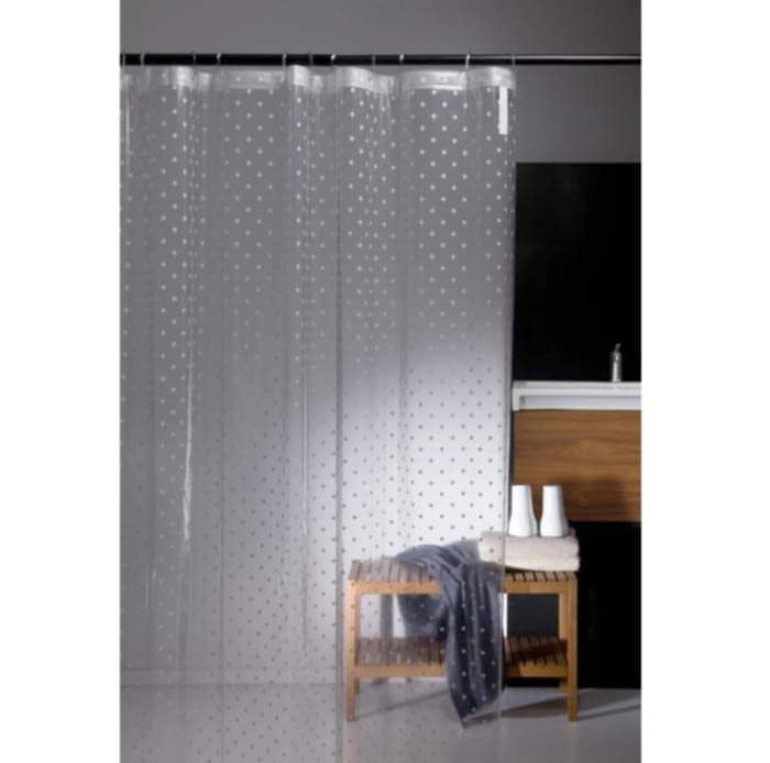 Cortina de baño transparente estrellitas