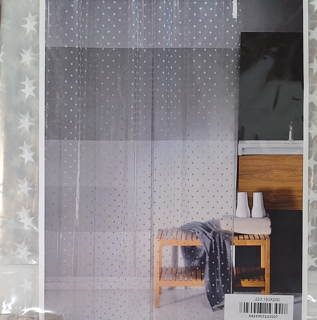 Cortina de baño transparente estrellitas - 1