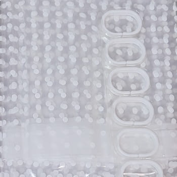 Cortina de baño transparente topitos - 1