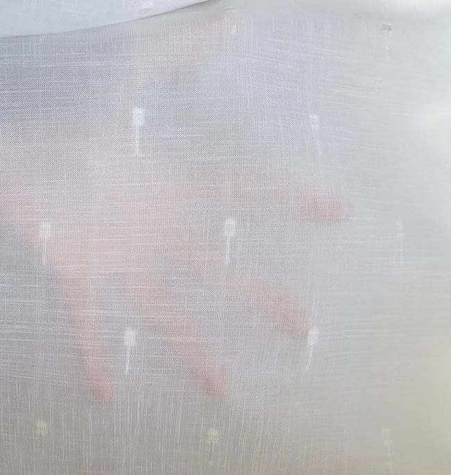 Tela visillo blanco topos trazas - 1