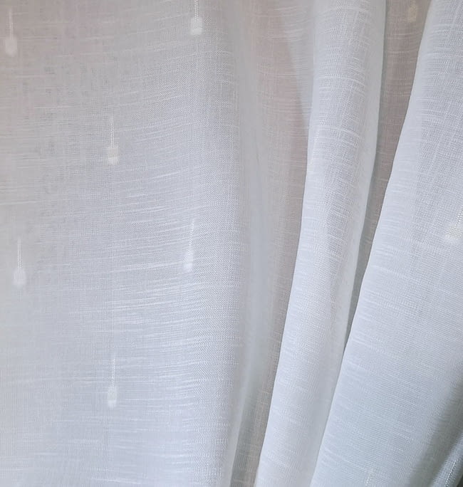 Tela visillo blanco topos trazas - 2