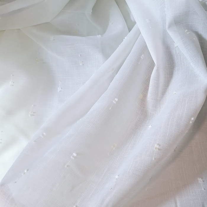 Tela visillo blanco topos trazas - 3