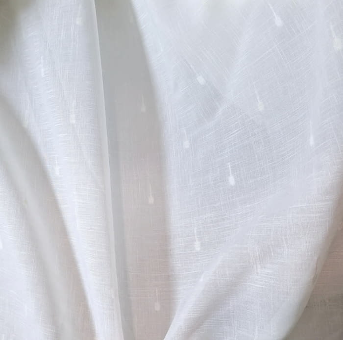 Tela visillo blanco topos trazas - 4