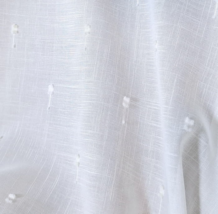 Tela visillo blanco topos trazas - 5