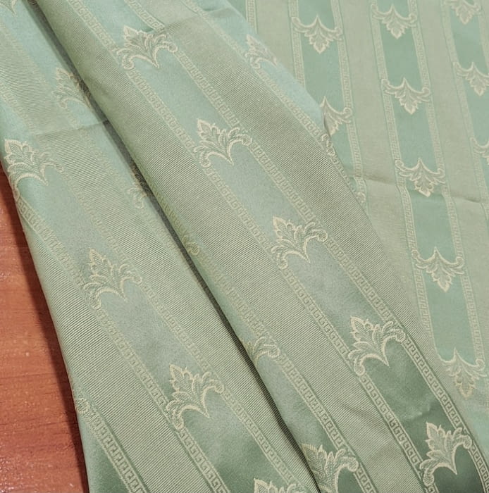 Tela jacquard adamascado rayas verde - 1