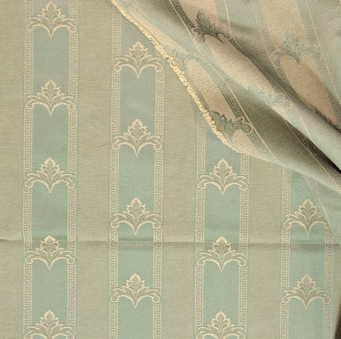 Tela jacquard adamascado rayas verde - 3