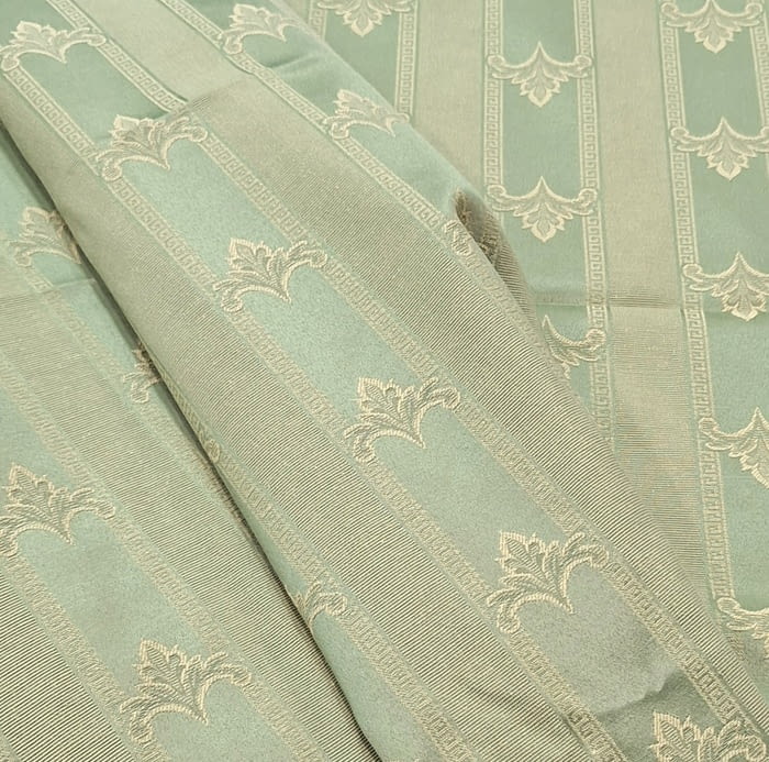 Tela jacquard adamascado rayas verde - 6