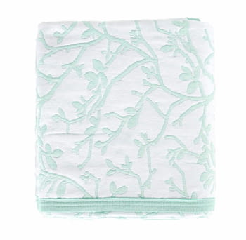 Colchas reversibles hojas aguamarina - 1