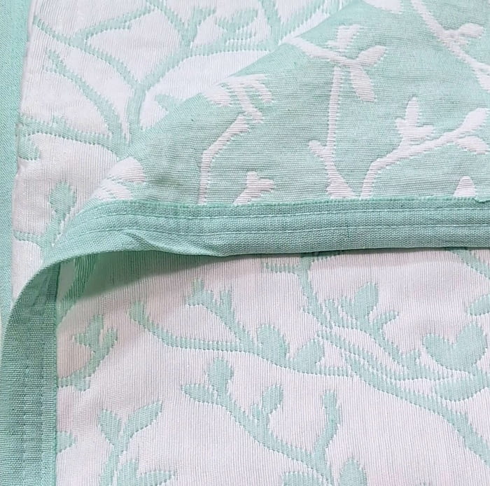 Colchas reversibles hojas aguamarina - 2