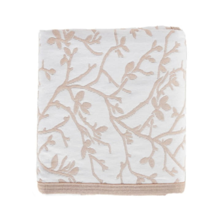 Colchas reversibles hojas beige