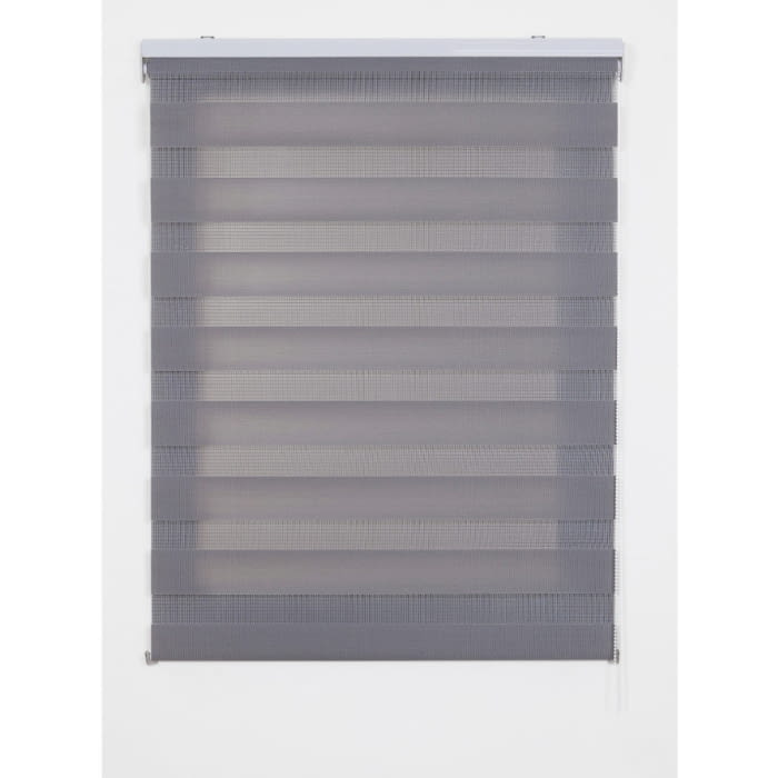 Estor noche y día gris aluminio blanco - 2