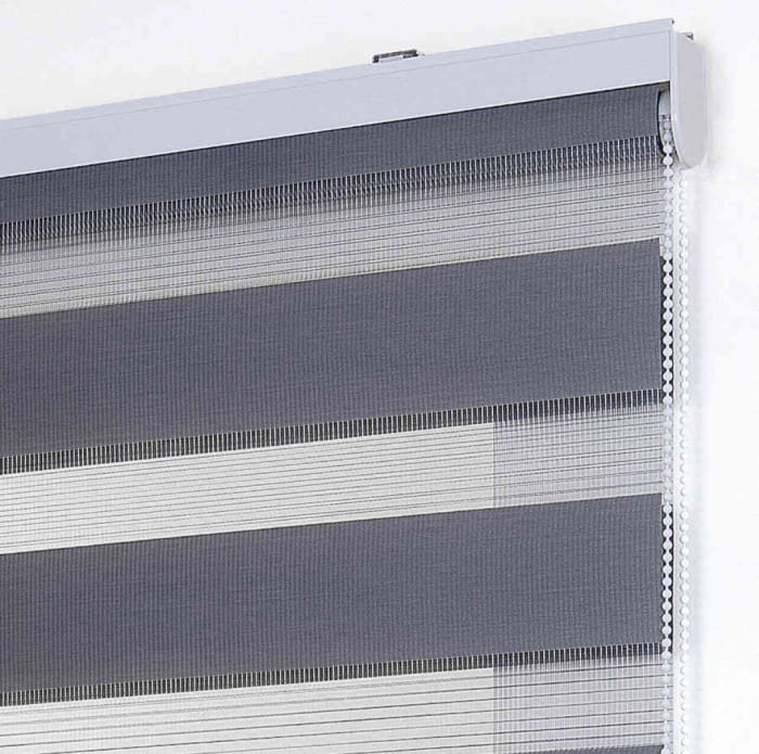 Estor noche y día gris aluminio blanco - 4