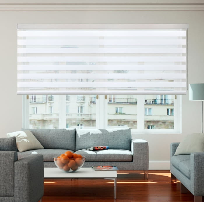 Estor noche y día blanco galería cuadrada