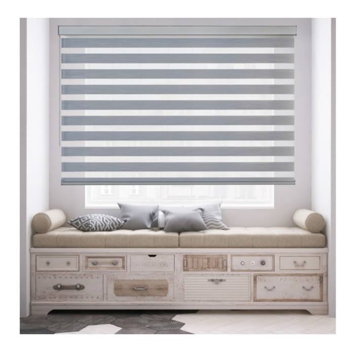 Estor noche y día gris galería cuadrada