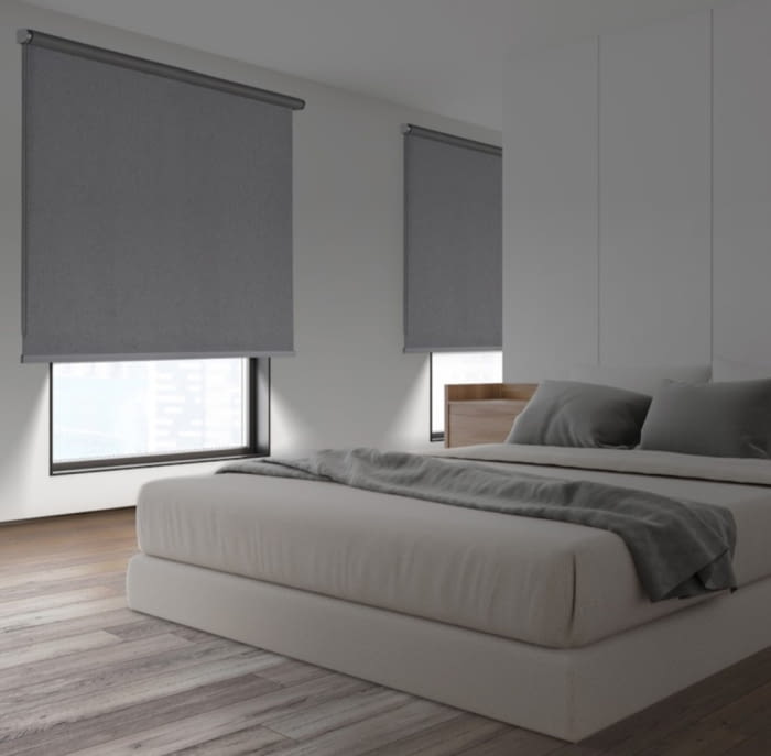 Estor foscurit opaco gris jaspeado