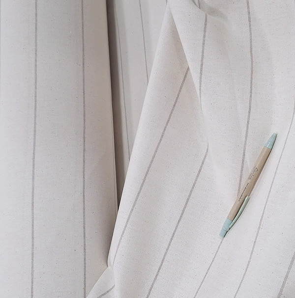 Tela loneta algodón cruda rayitas 85 x 140 cm - 2