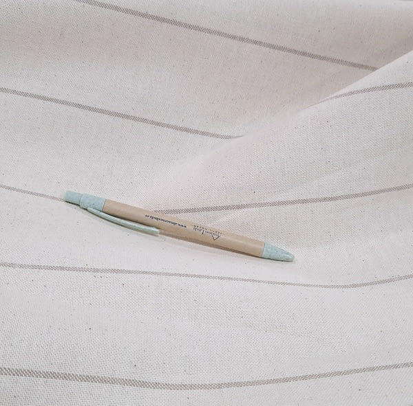 Tela loneta algodón cruda rayitas 85 x 140 cm - 5