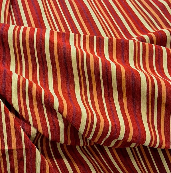 Tela tapicería rayitas rojas y naranjas - 4