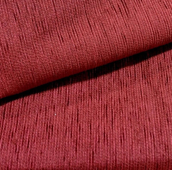 Tela tapicería chenilla pana rojo granate