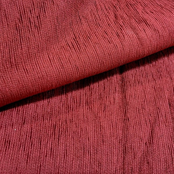 Tela tapicería chenilla pana rojo granate - 2