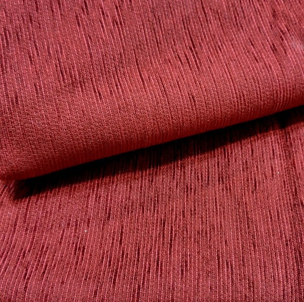 Tela tapicería chenilla pana rojo granate - 3