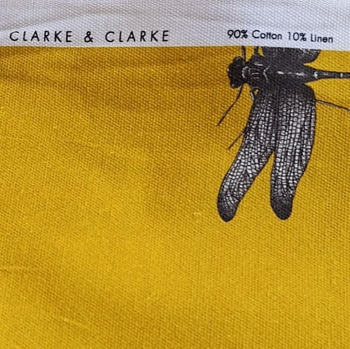 Tela Clarke&Clarke Libelula mostaza - 4