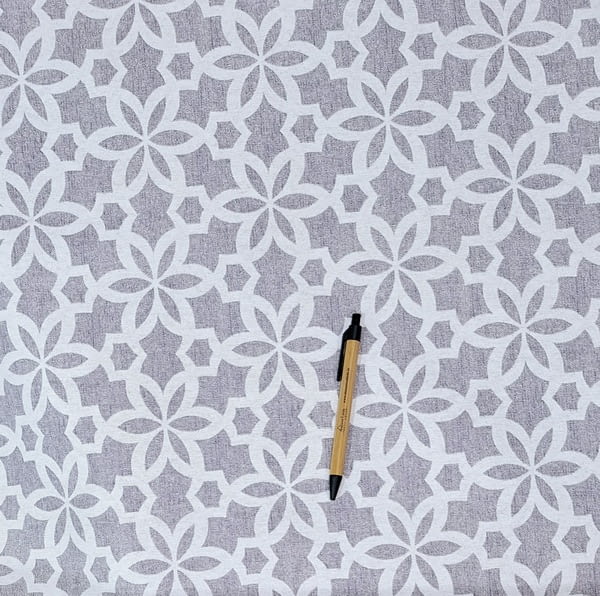 Tela resinada gris damasco para mantel - 4