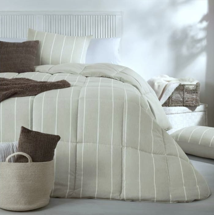 Edredón nórdico beige con rayitas 240 x 220