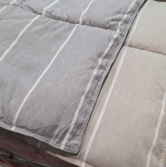 Edredón nórdico beige con rayitas 240 x 220 - 2