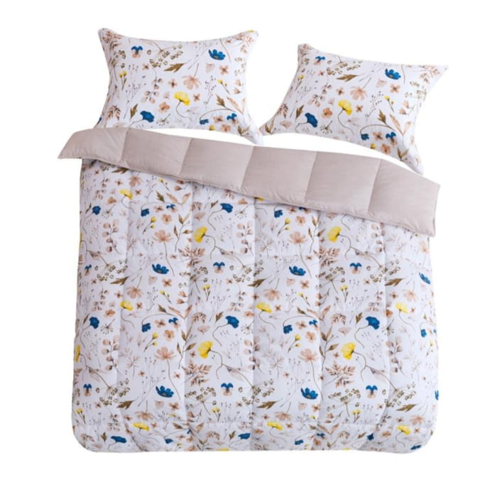Edredón nórdico flores amarillas y azul - 3