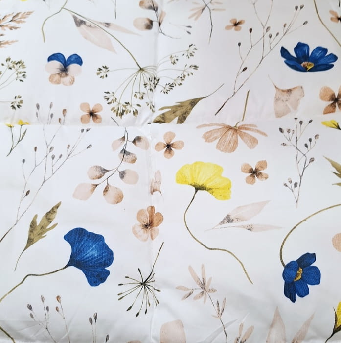 Edredón nórdico flores amarillas y azul - 5