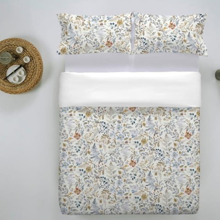 Edredón algodón percal florecitas ocres 250 x 270 - 1