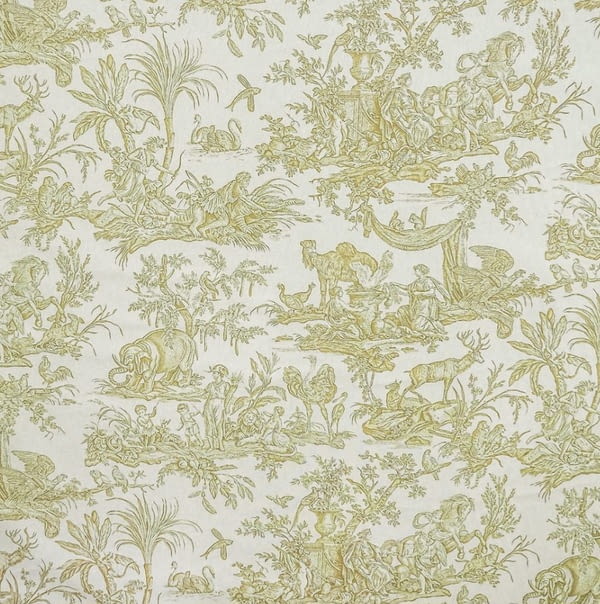 Tela loneta toile de jouy elefantes amarillo 280