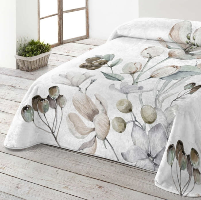 Manta cama muy suave de flores