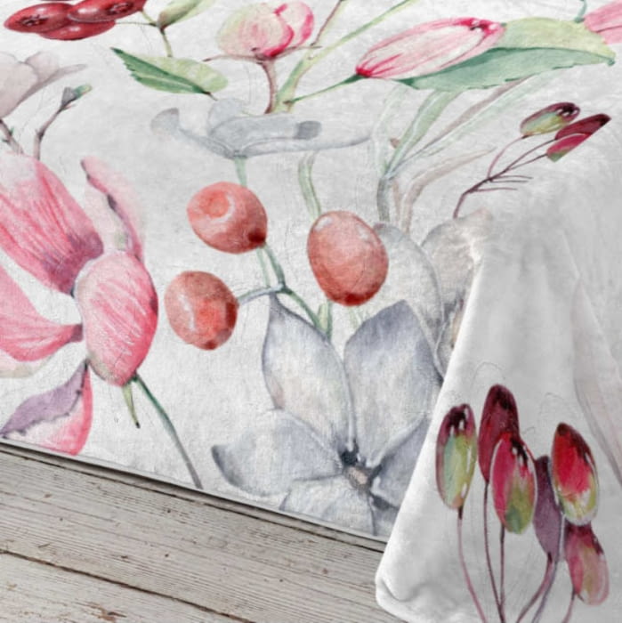 Manta cama muy suave de flores rosas - 1